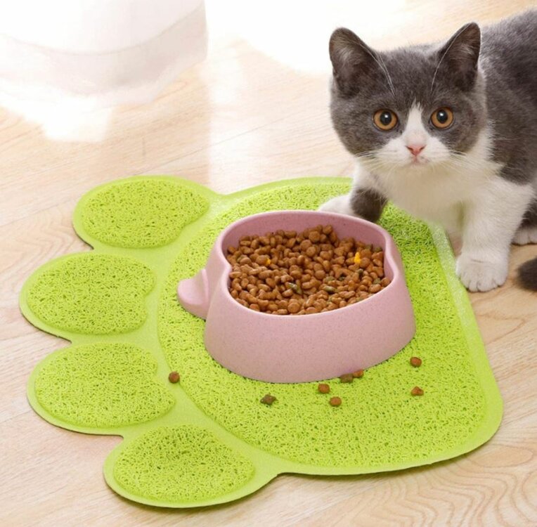 Placemat voor onder de katten voer- of waterbak.