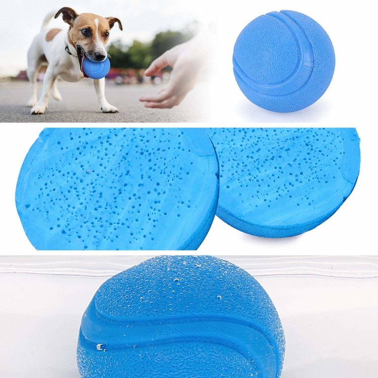 Hondenspeeltje gemaakt van een zacht en comfortabel rubber in de vorm van een bal.