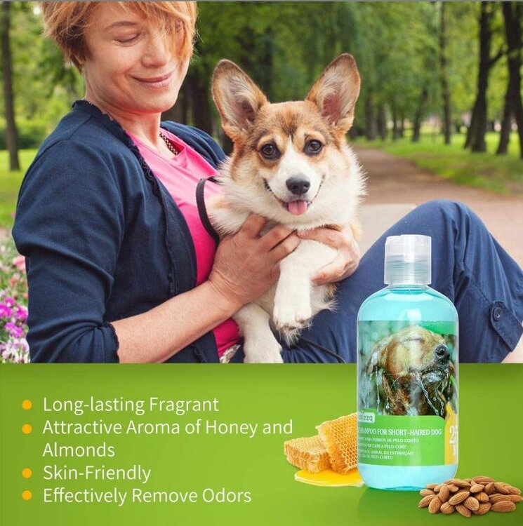 De shampoo is geschikt voor kortharige honden van alle rassen