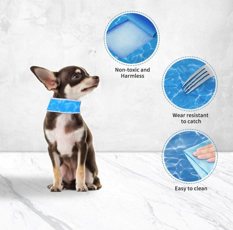 Honden koelhalsband met gel vulling. Zo bescherm je jouw hond tegen oververhitting en hittestress. Leverbaar in de maten S, M, 
