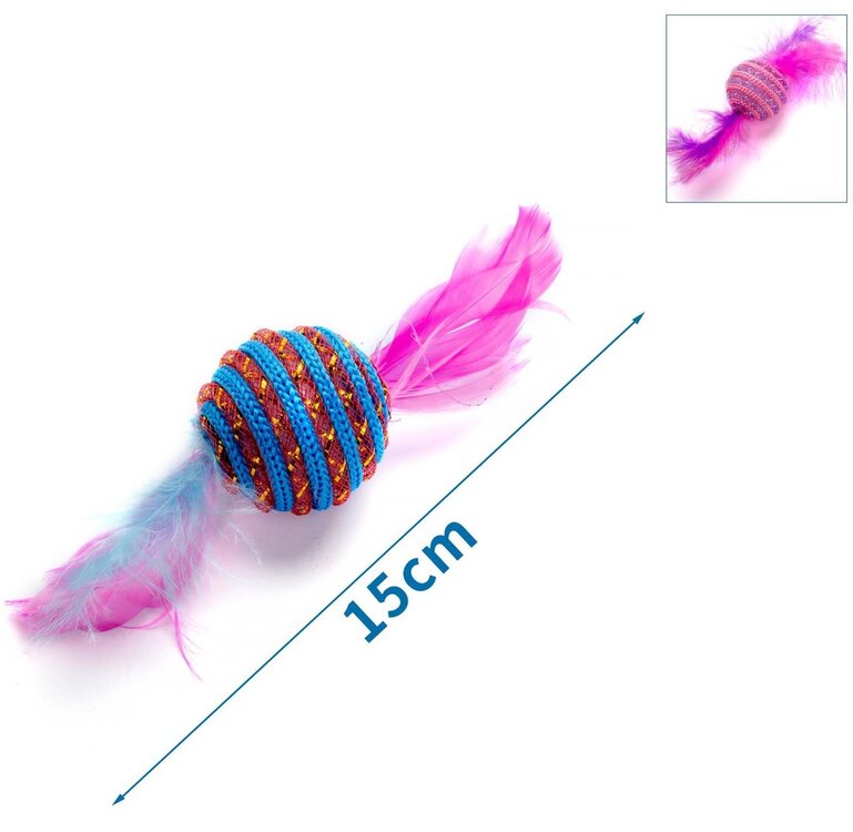 De veren geven extra stimulans om te jagen aan jouw kat. Sterk en duurzaam kattenspeeltje.