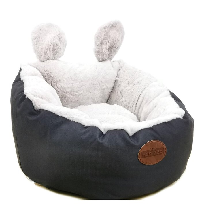 Kattenmand groot grijs pluche
