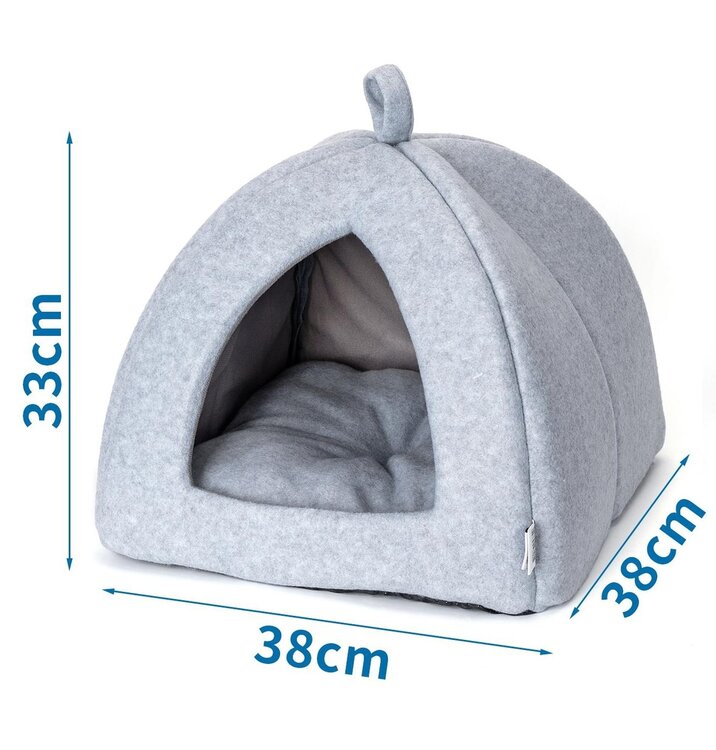 Nobleza Kattenmand - Iglo - Fleece - Grijs - 38x38x33 cm