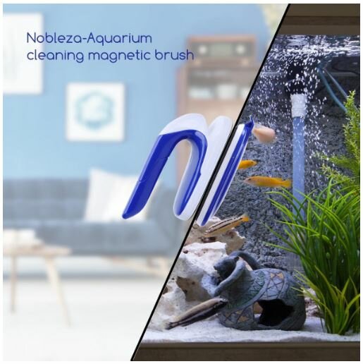 ramen aquarium schoonmaken met magneetborstel
