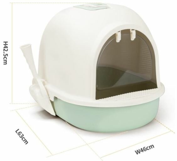 Nobleza Gesloten kattenbak met schepje - Maat L - 63x46x42 cm - Groen
