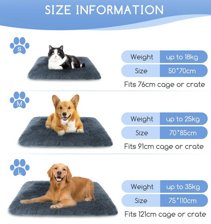Nobleza Kleed - Fluffy / pluche - Voor hond en kat - Grijs - 70x85 cm