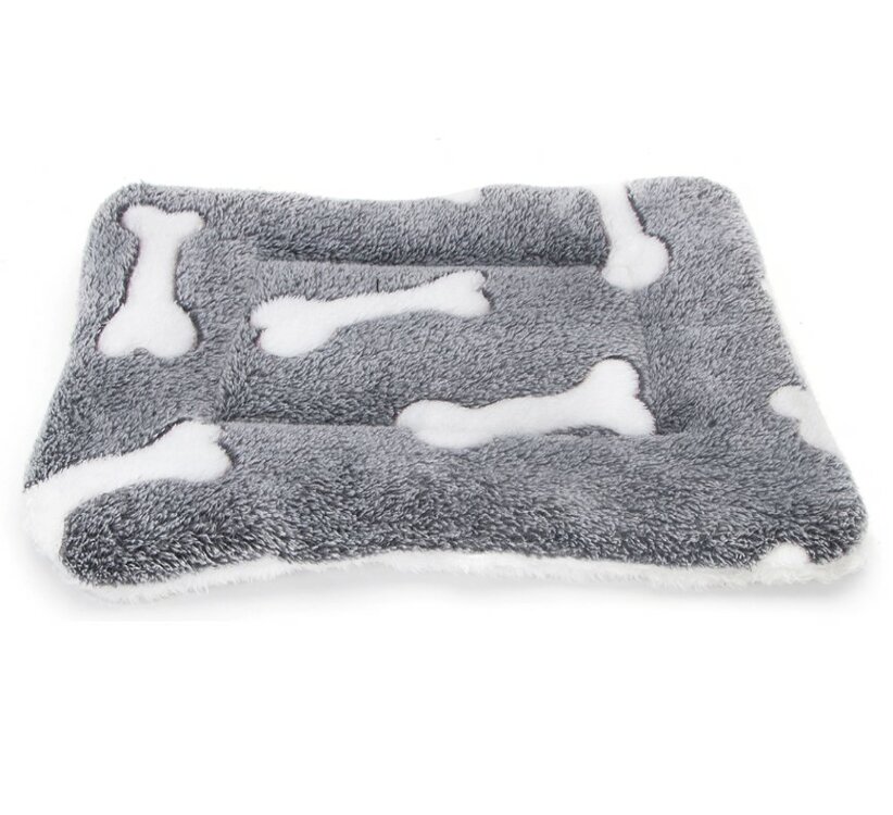 Nobleza Hondenkleedje - Pluche - Grijs / wit - Maat S - 42x55 cm