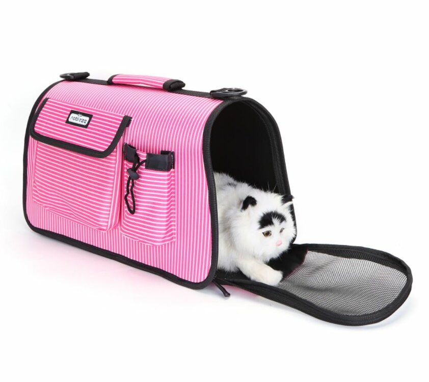 Draagtas kat roze M