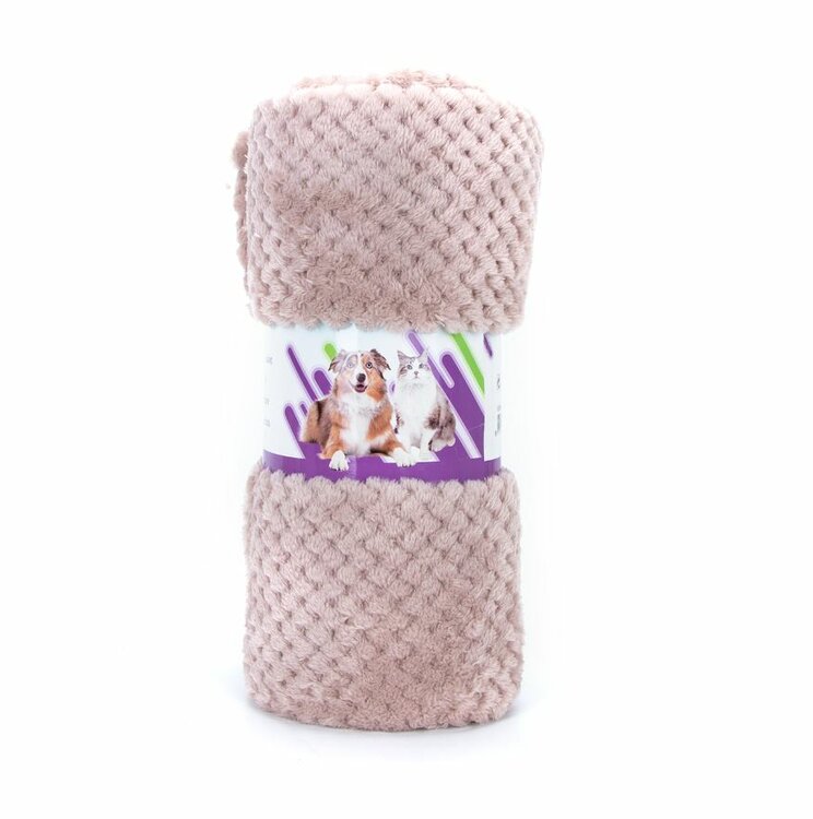 Nobleza Dekentje voor hond en kat - Pluche - Bruin - Maat S - 80x80 cm