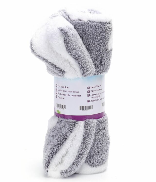 Nobleza Hondenkleed - Pluche - Grijs / wit - Maat L - 75x100 cm