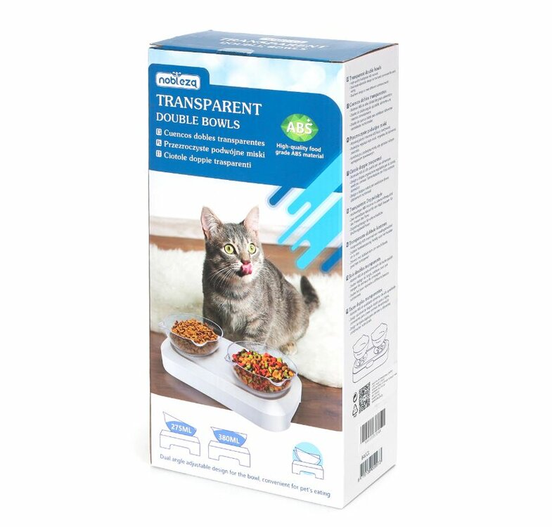 Anti braak kattenvoerbak dubbel