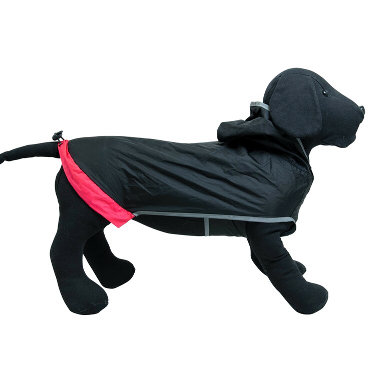 Honden regenkleding zwart 25 cm