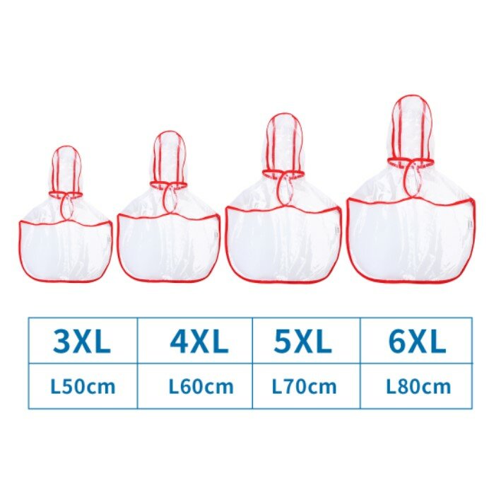Hondenregenjas transparant 50 t/m 80 cm