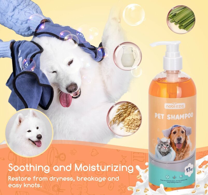 Nobleza Vlooienshampoo voor hond en kat - Antibacterieel - 500 ml