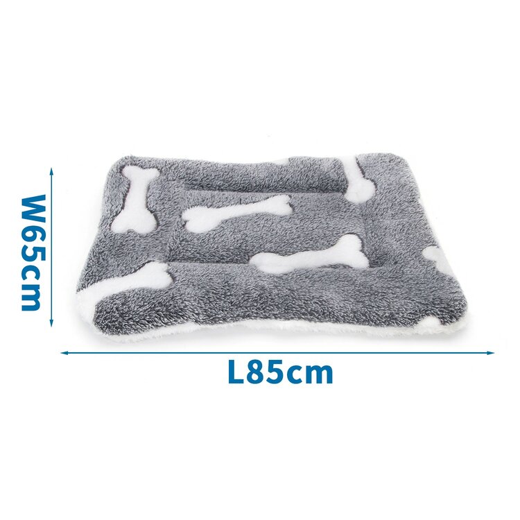 Nobleza Hondenkleed - Pluche - Grijs / wit - Maat M/L - 65x85 cm