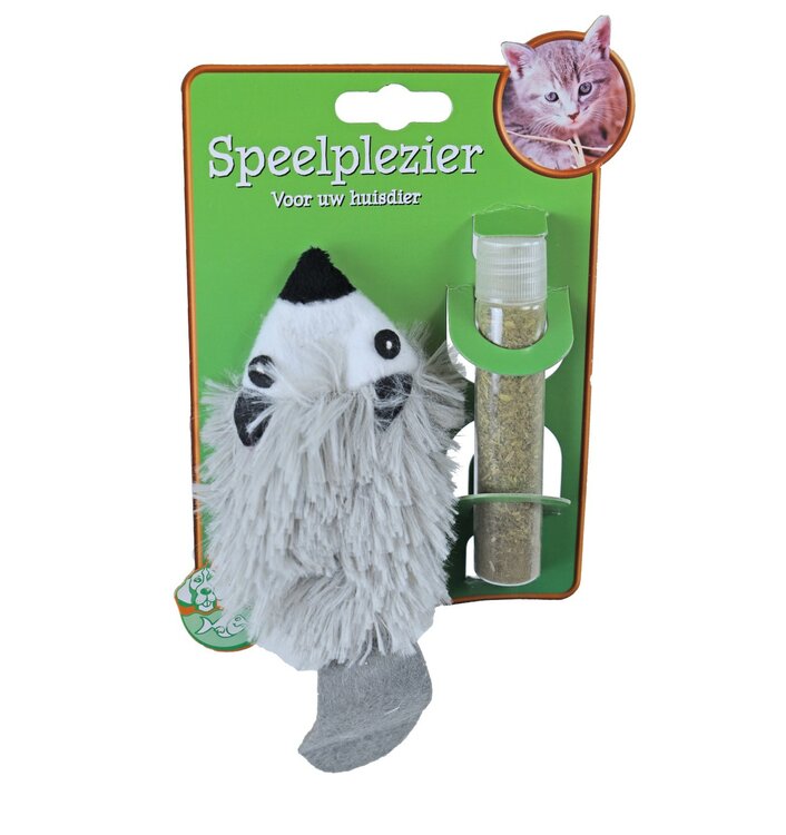 Pluche kattenspeeltje vulbaar met kattenkruid / catnip