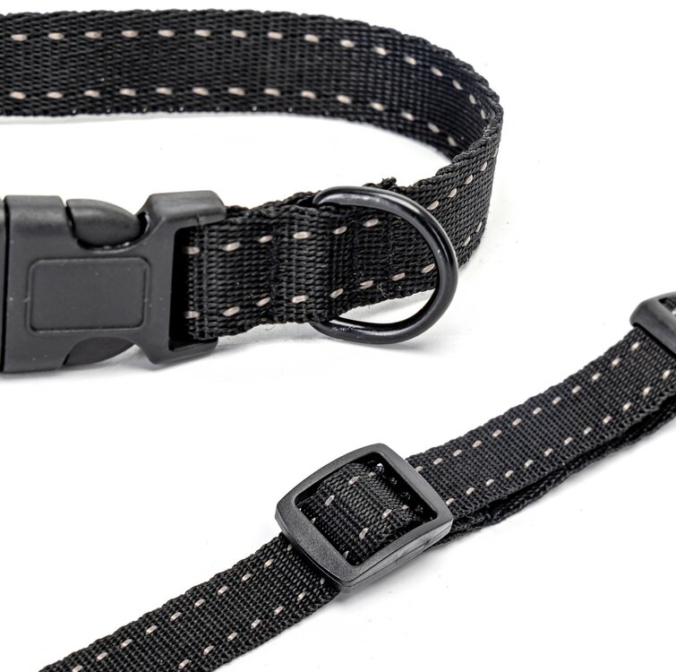 Nobleza Honden vlooienhalsband - Natuurlijk - Werking 6 maanden - Maat M 46 cm - Zwart
