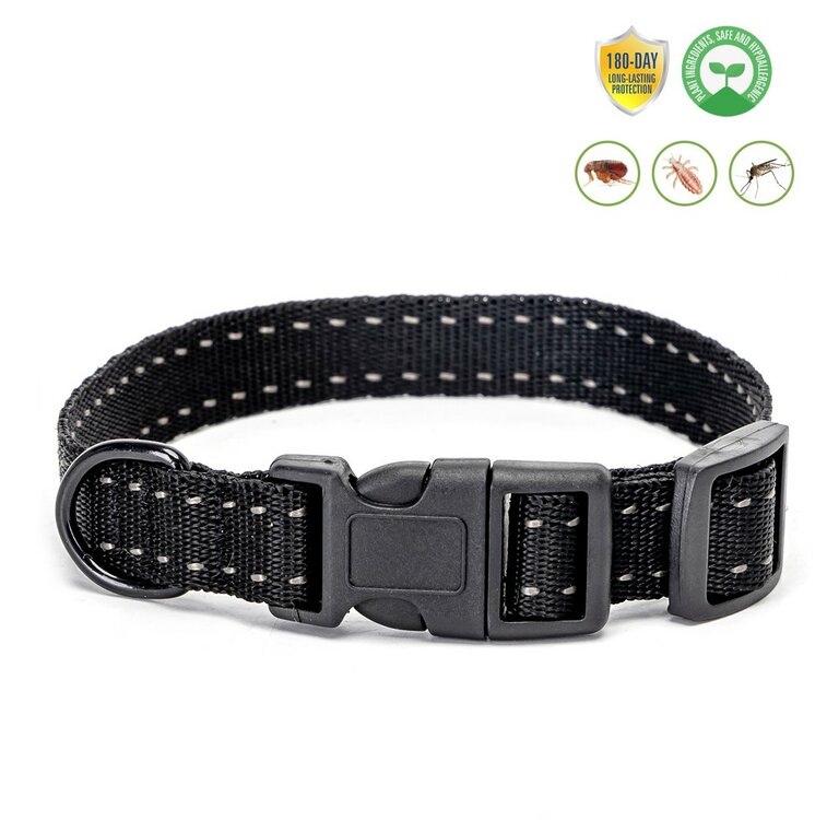 Vlooien halsband hond M Zwart