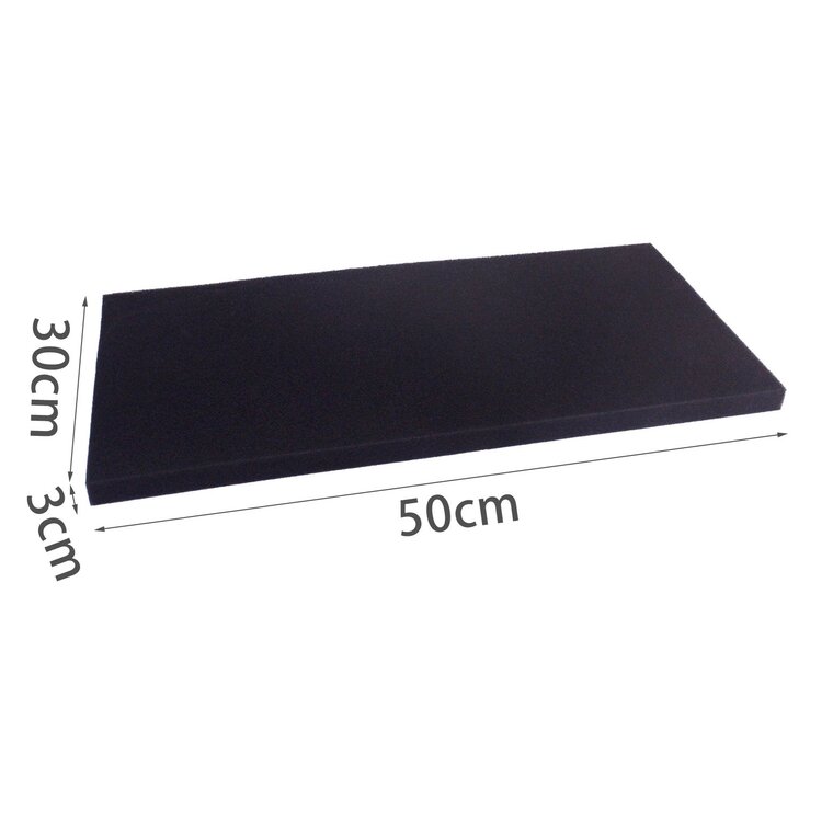 Nobleza Aquarium filterschuim - Biochemisch - Zwart - 30x50x2 cm