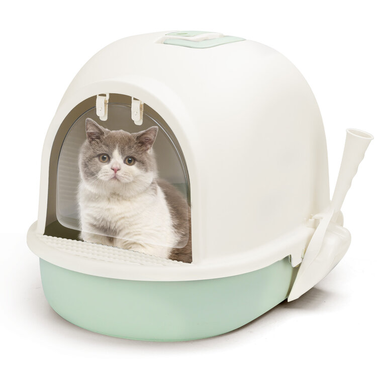Gesloten kattenbak groen 50x37x38 cm