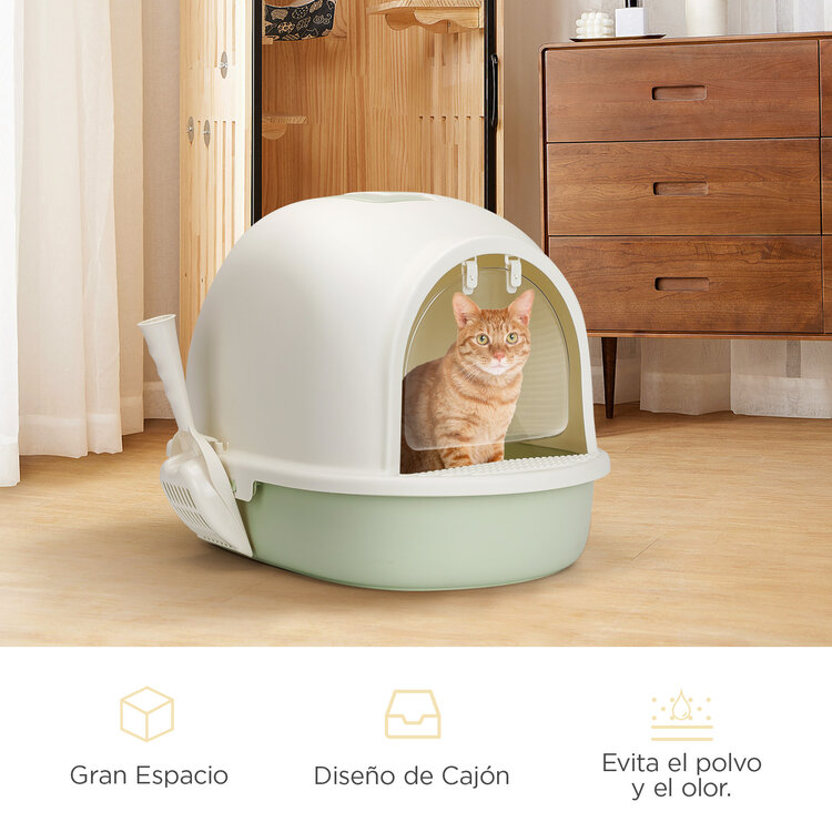 Nobleza Gesloten kattenbak met schepje - Maat S - 50,5x37,5x38 cm - Groen