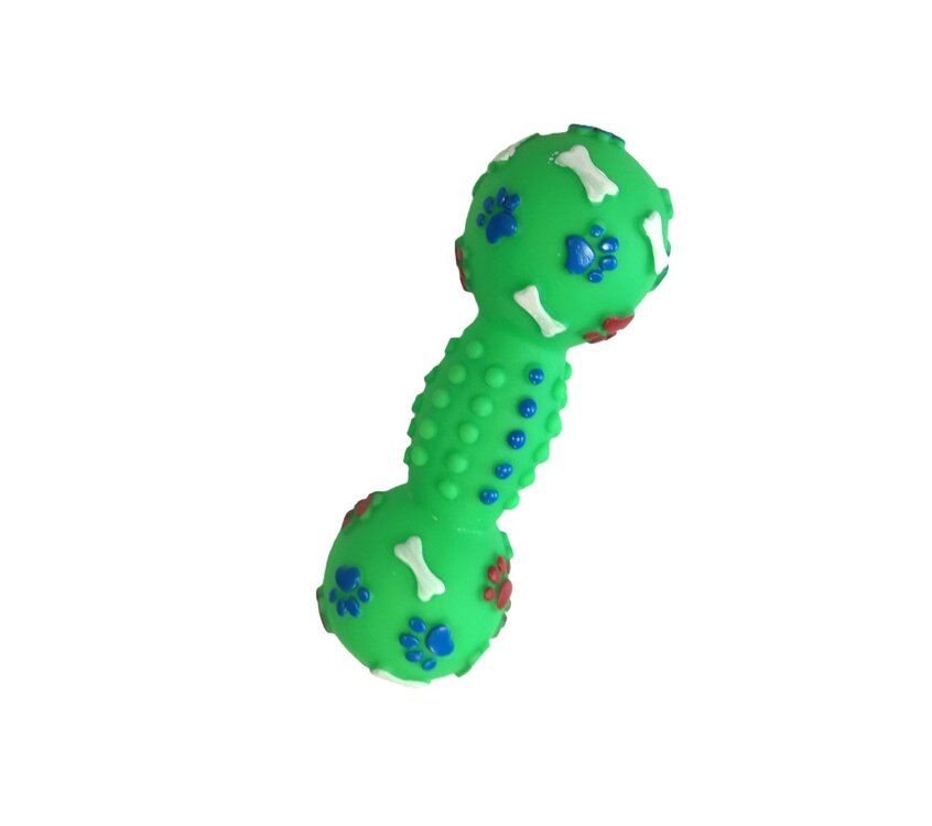 Groen piepspeeltje voor puppy