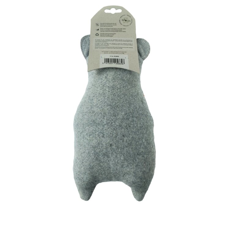 Jack and Vanilla Hondenspeelgoed - Knuffel met piep en knisper - Gerecycled - Beer - 26 cm