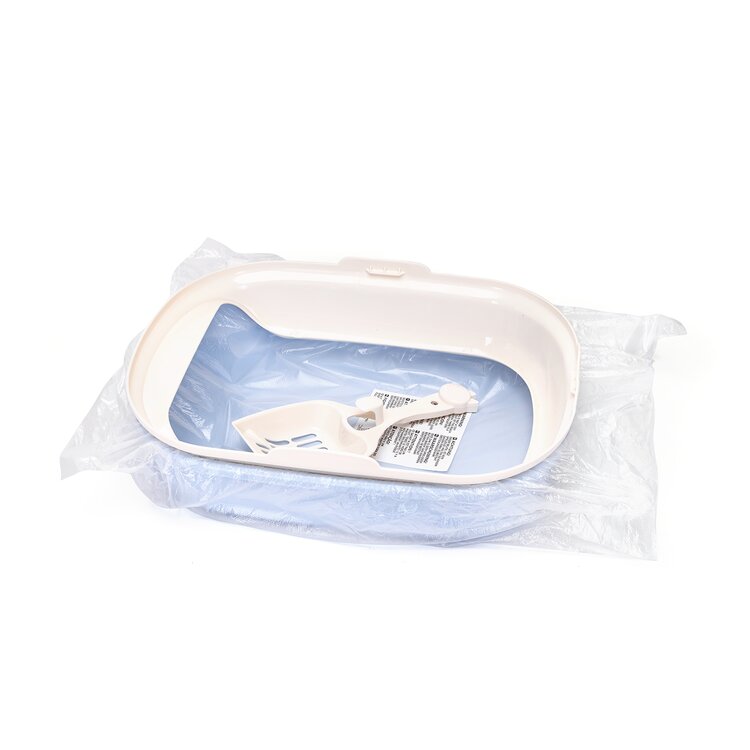 Nobleza Kattenbak met schepje - Open - Maat M - 48x35x18 cm - Lichtblauw