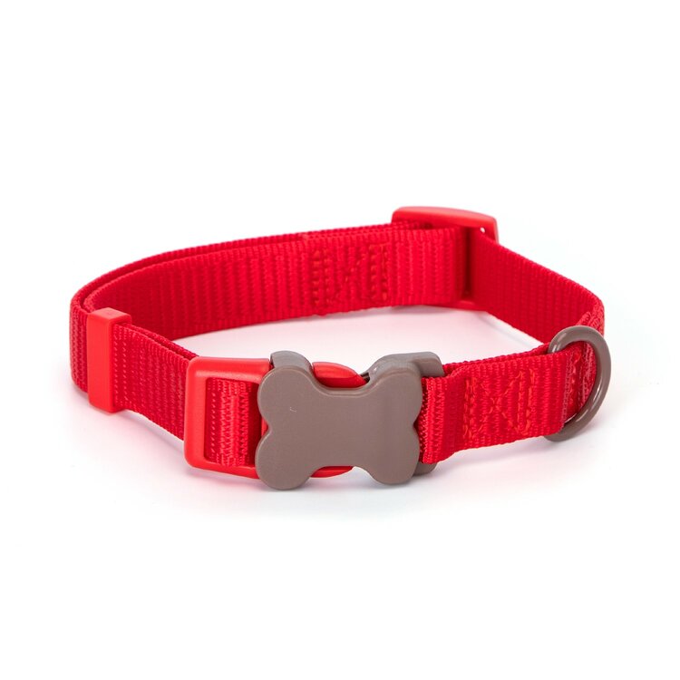 Halsband voor puppy rood met kliksluiting