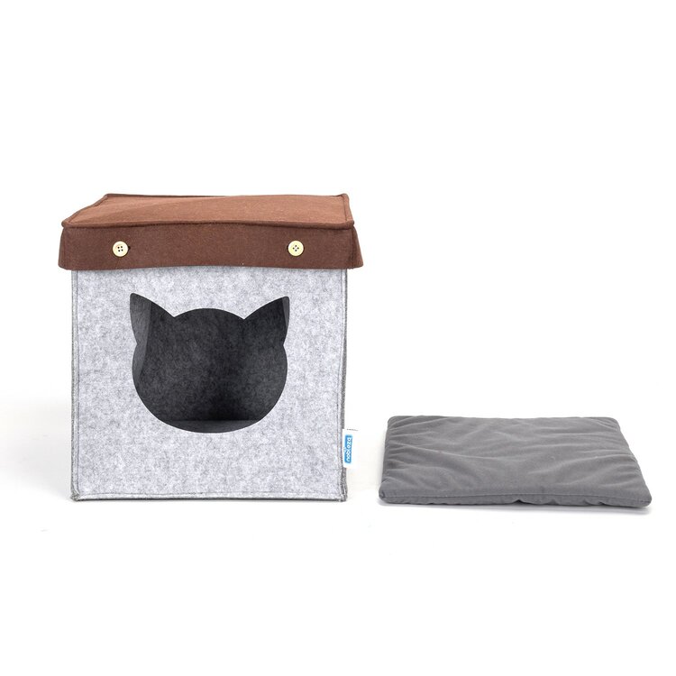 Nobleza Kattenmand - Gesloten doos - Vilt - Grijs