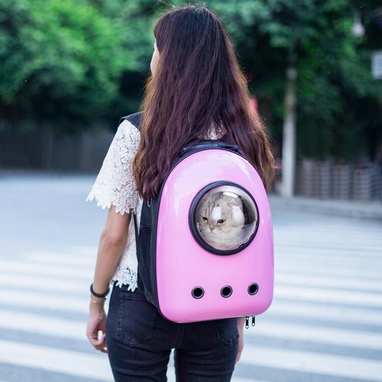 Nobleza Katten rugtas - Bol astronaut venster - Tot 8 kg - Roze
