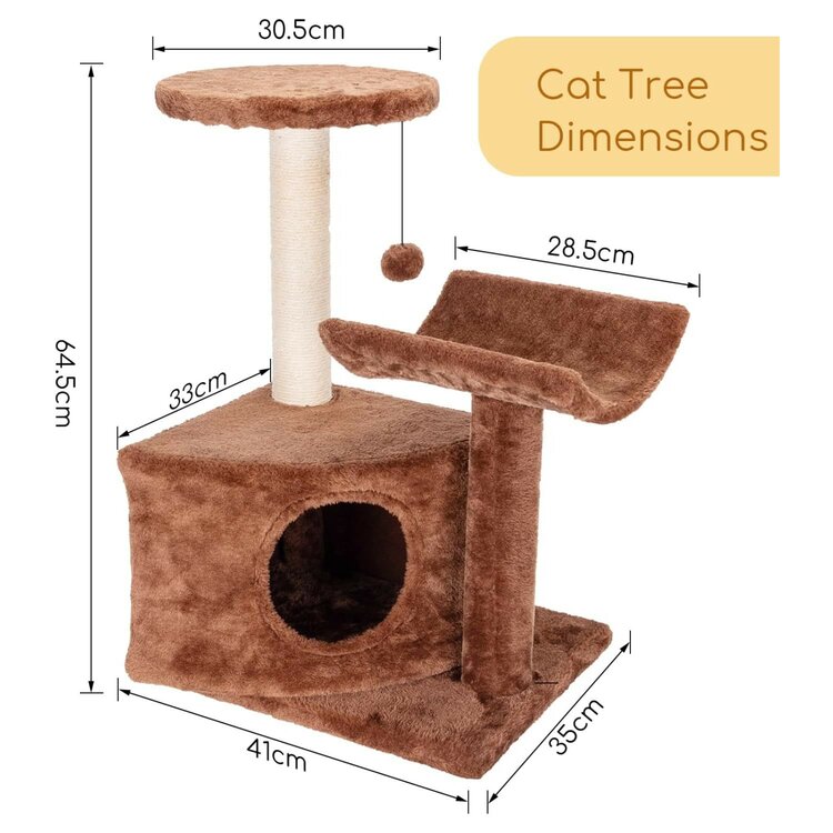 Nobleza Kattenmeubel met huisje en 2 plateaus - Hoekopstelling - 64 cm