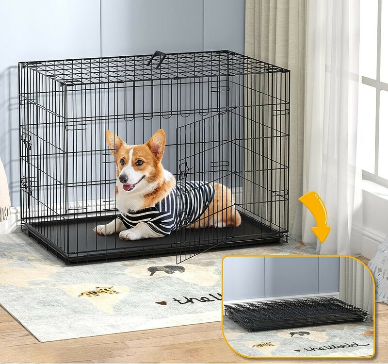 Bench voor hond en kat - Metaaldraad - Opvouwbaar - M