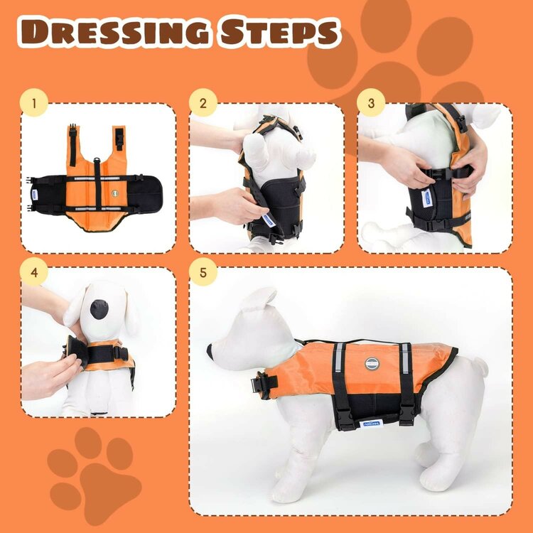 Reddingsvest voor honden klittenband