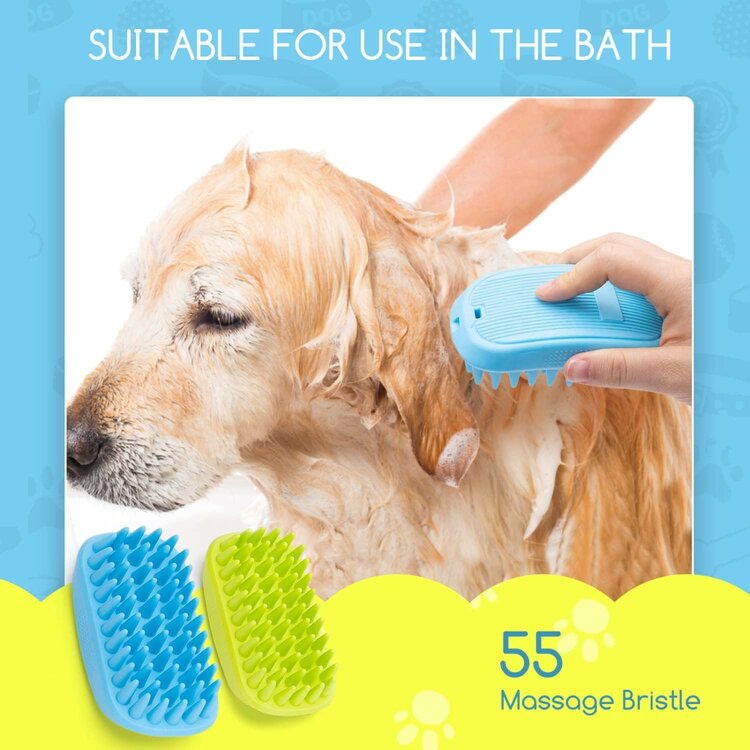 Rubberen badborstel voor het wassen van de hond
