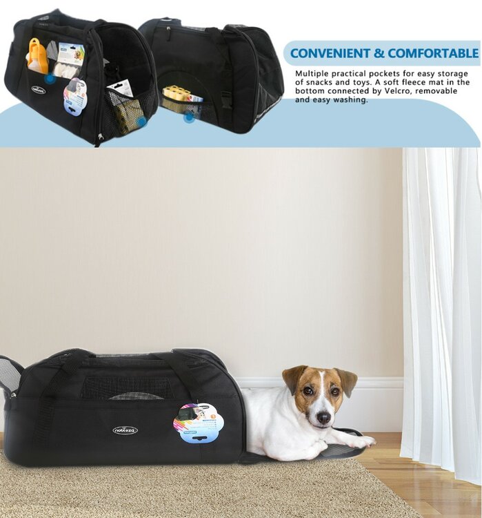 Nobleza Draagtas voor hond en kat tot 12 kg - 48x25x33 cm - Roze