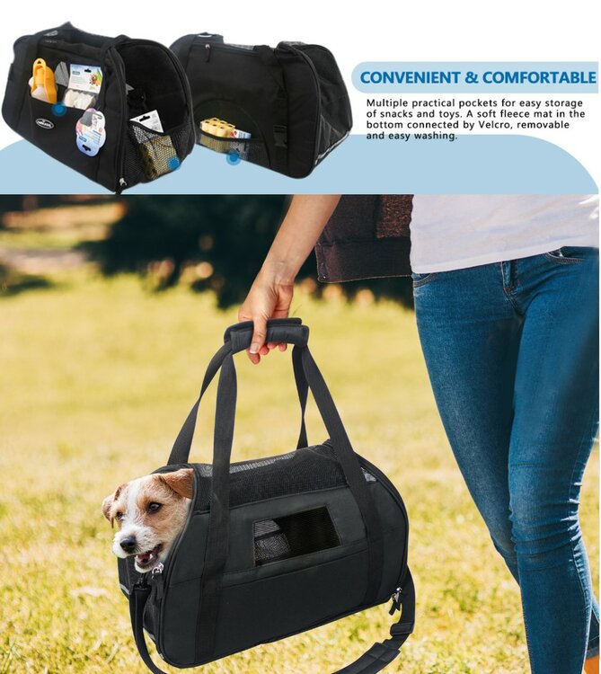 Nobleza Draagtas voor hond en kat tot 12 kg - 48x25x33 cm - Blauw