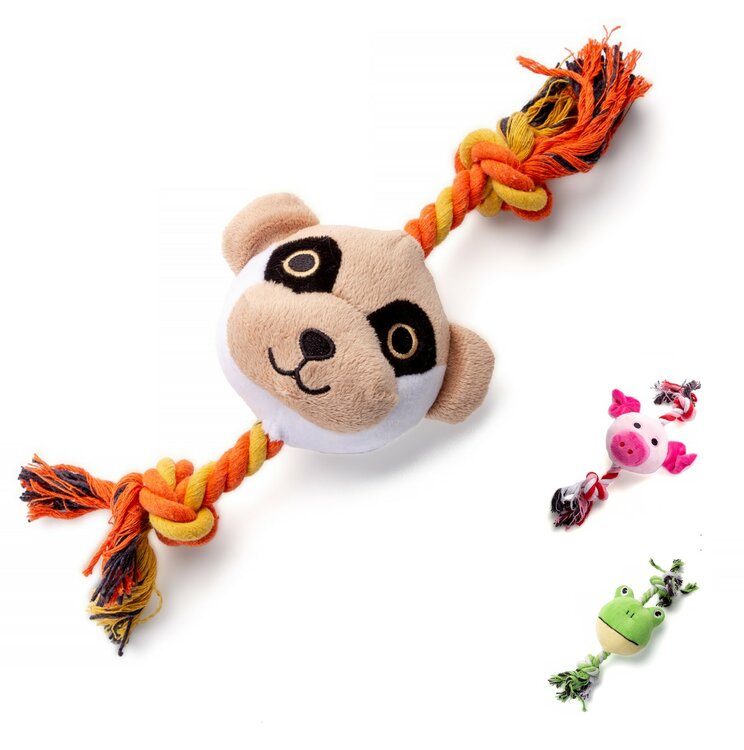 Honden piepspeelgoed - Touw met knuffel