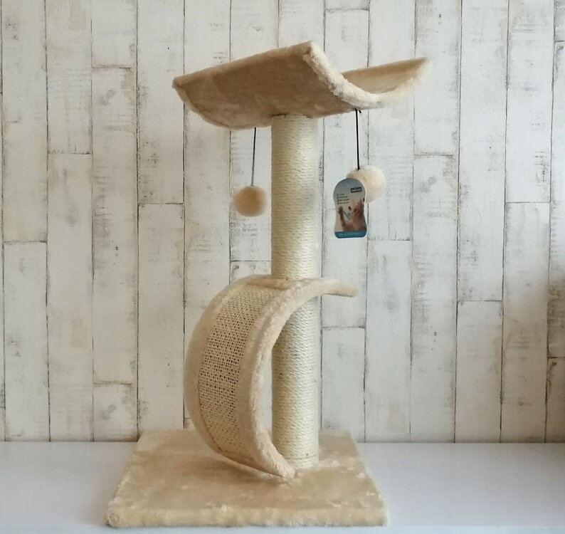 Nobleza Krabpaal met mandje en krabplank - Beige - 60 cm