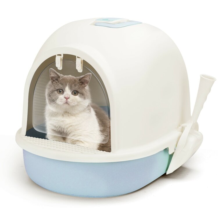 Gesloten kattenbak groot groen 63x46x42 cm