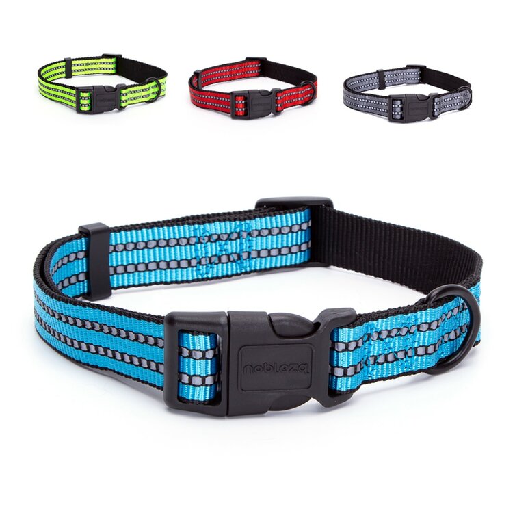 Nobleza Hondenhalsband met kliksluiting - Nylon - Reflecterend - 40 cm