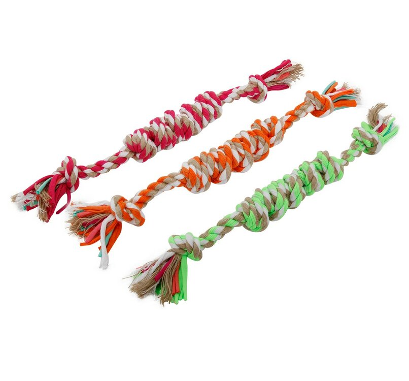 Speeltouw met flos voor hond