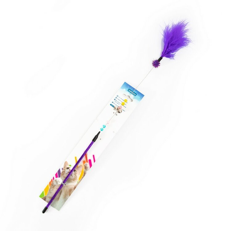 Nobleza Kattenhengel - Pluim en kralen - 46 cm