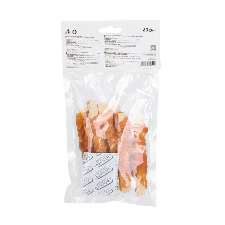 Nobleza Hondensnack - Kip gerolde kabeljauwstaafjes