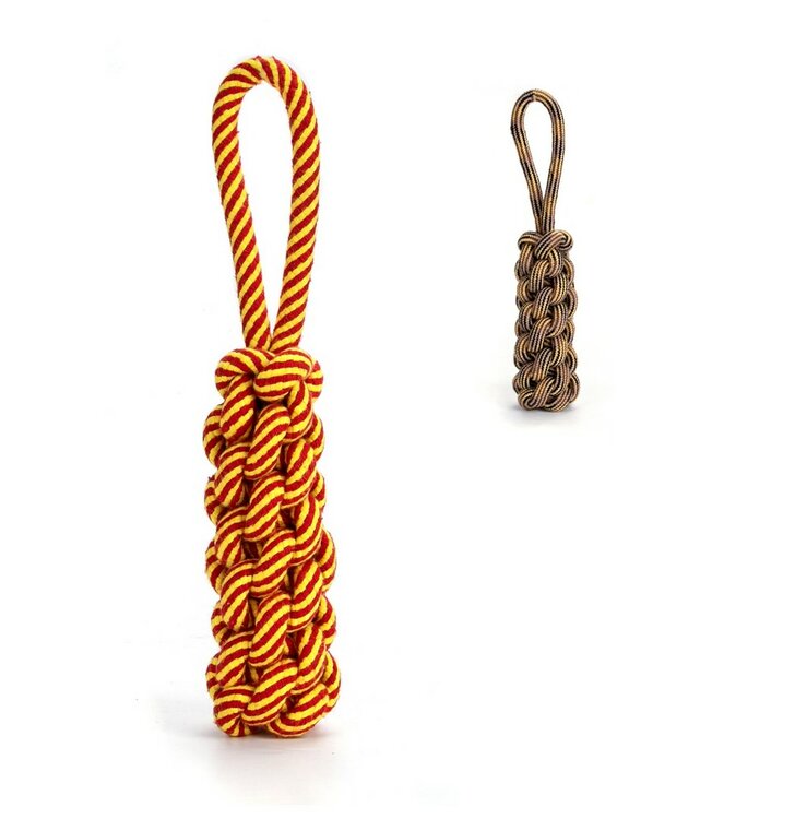 Honden speeltouw - Gevlochten kegel - 33 cm