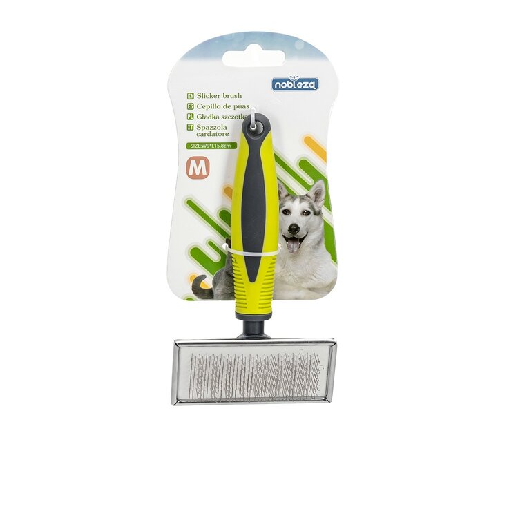 Nobleza Slickerborstel - Voor hond en kat - Rechthoek - 9 cm