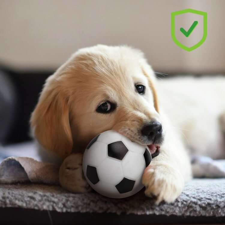 Nobleza Hondenspeeltje - Voetballetje met piep - 7,5 cm
