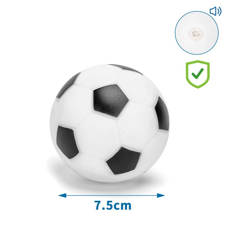 Nobleza Hondenspeeltje - Voetballetje met piep - 7,5 cm