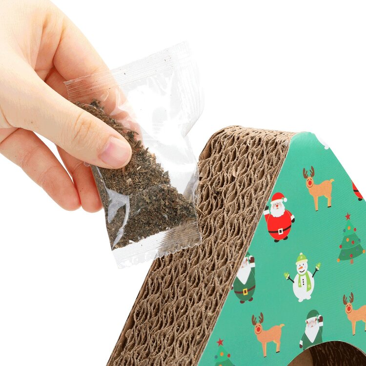Nobleza Katten krabkarton - Kerstboom met speelballen