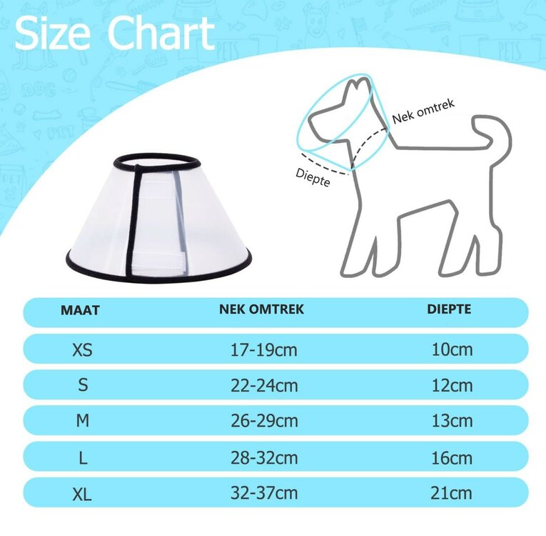 Nobleza Beschermkraag voor hond - Maat M